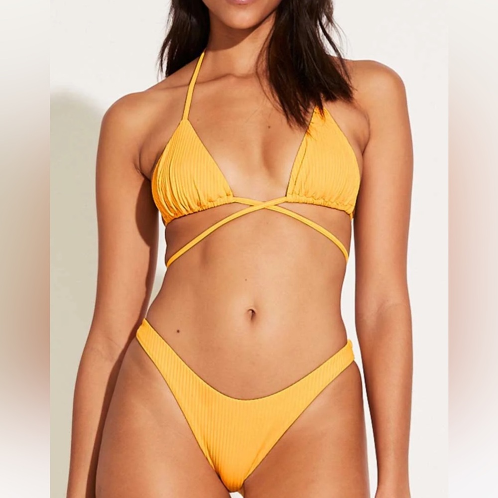 Yellow stripe Vitamin A bikini bottom